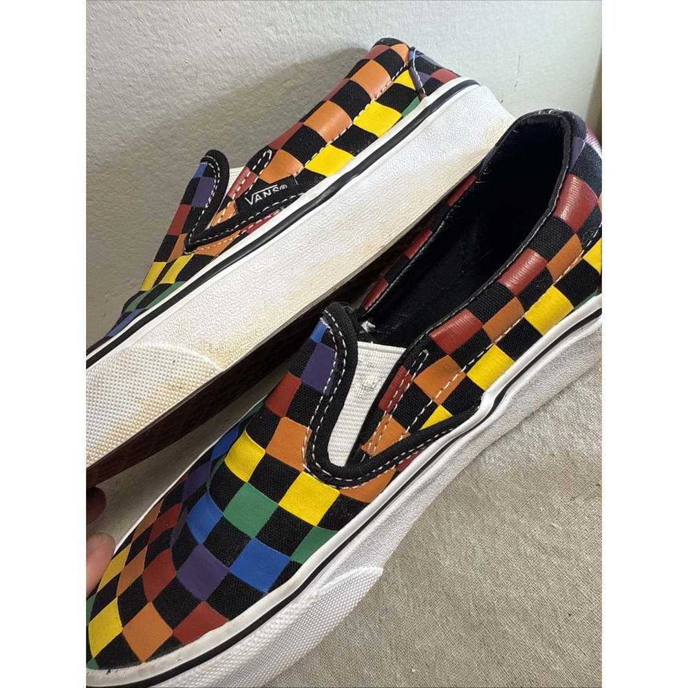 Vans "Off The Wall" Rainbow Checkered Skate Shoes‎ Women 5.5 Men 4 - Picture 5 of 8